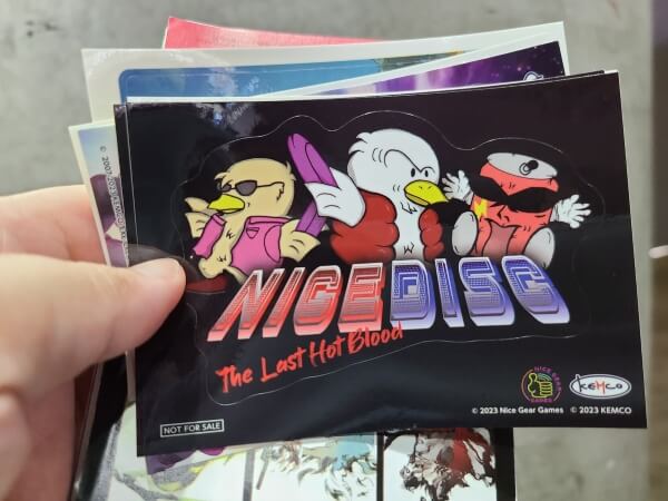 Stickers of Nice Disc characters and logo